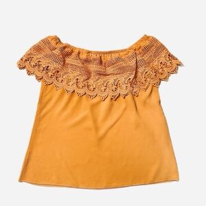 Lodys Off The Shoulder Top Mustard Size M